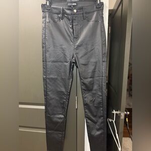 Women Black Leather Pants